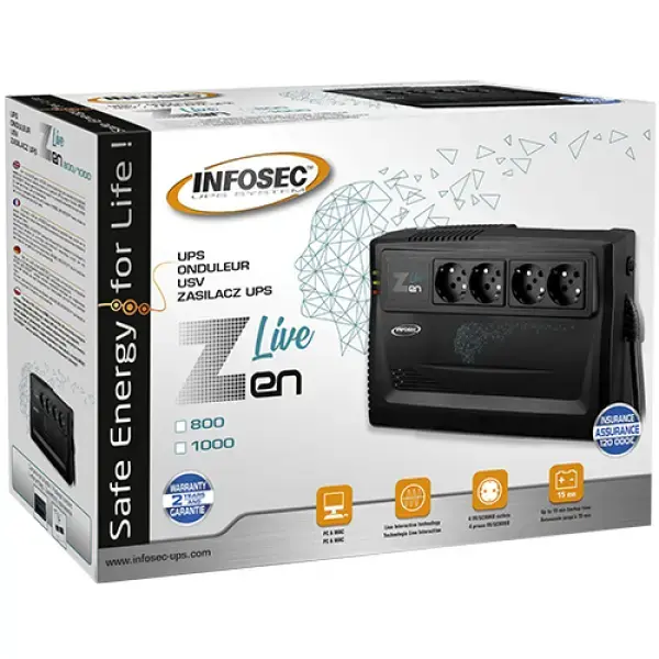 Infosec Zen Live 800 UPS 0,8 кВА (480 Вт) Photo 4