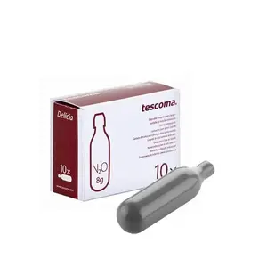 Cream whipper charger Tescoma 630548 — steel housing, silver, nitrous oxide (N2O) cartridges