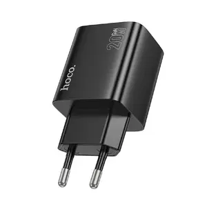 Сетевое зарядное HOCO N55 — 2× USB‑C, 2× USB‑A, PD 3.0 20W, QC3.0, 3A, чёрное