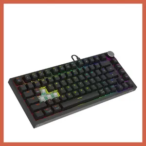 Механическая игровая клавиатура SAVIO ASTRAL OUTEMU JADE — 75% 82 клавиши US International QWERTY, проводная USB Type-C, RGB, чёрная, кабель 1.8 м