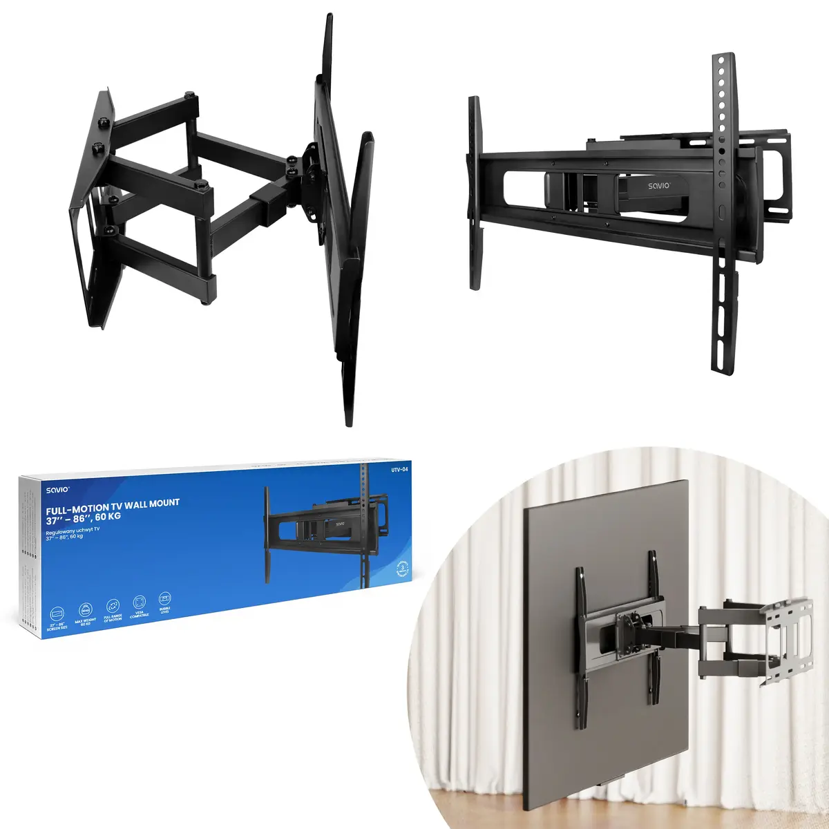 SAVIO UTV-04 grīdas statīvs 86" TV Photo 7