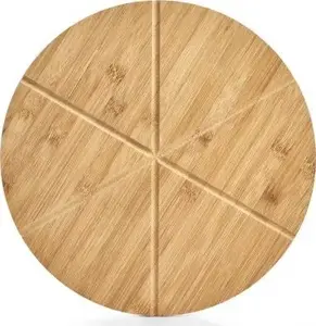Bamboo and Metal Pizza Serving Set ZELLER, 2 pieces, height 1.5 cm