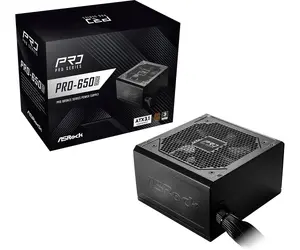 Блок питания ASRock PRO-650B 650 Вт 24‑контактный ATX 80 PLUS Bronze чёрный