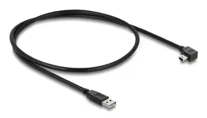 USB 2.0 cable DELOCK Type-A (male) to Mini-USB B (male) right-angled, 1 m, black