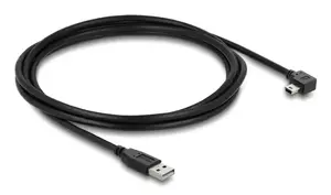 USB 2.0 cable DELOCK Type-A male to Mini-USB B male right-angled, 2 m, black