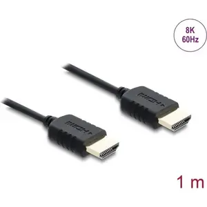DELOCK coaxial High Speed HDMI cable 8K 60 Hz 48 Gbps with braided jacket, model 81681