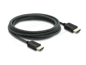 HDMI cable DELOCK 81683 — 3 m, HDMI Type A male-to-male, 48 Gbit/s, up to 7680×4320, gold-plated contacts, black
