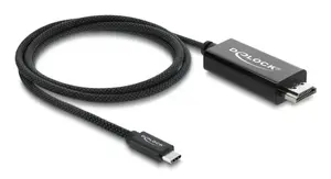 DELOCK Coaxial USB Type-C to HDMI cable (DP Alt Mode) 4K 60 Hz, USB-C to HDMI, 1 m, black