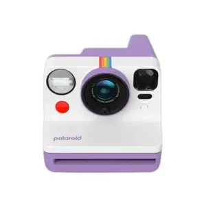 Instant film camera POLAROID Now Purple/White — autofocus, 0.4–1.3 m range, LED, USB-C, Li‑Ion, 448 g