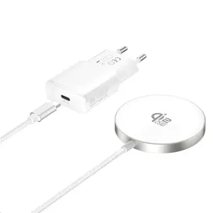 Сетевое USB-зарядное для смартфона 4smarts 541708 — USB‑C 1 порт, беспроводная зарядка, 15 В макс., кабель 1,5 м, белое