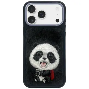 Защитный чехол Nimmy Panda для iPhone 17 Pro — чёрный, мягкий TPU, вырез для камеры