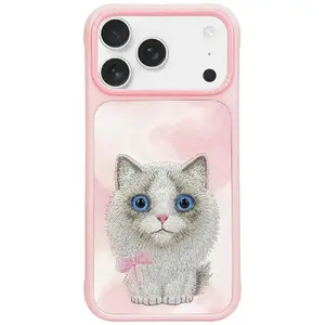 Чехол Nimmy Cat Big Eyed Pet 2.0 для iPhone 17 Pro, розовый