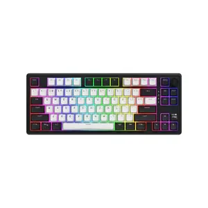 Wireless gaming keyboard HATOR Skyfall 80 MAG ULTIMA 8K — 80% layout, USB + RF + Bluetooth, magnetic-mechanical switches, RGB, QWERTY, Black/White