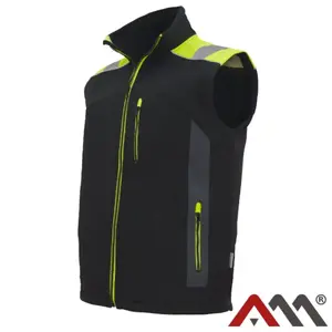 Softshell work vest Art.Master Classwork, black, size L, reflective strips
