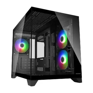 Mini Tower PC Case Cougar FV150 ARGB — Black, supports 2x120/140mm side fans, 1x120mm rear, HDD 2.5"/3.5", 285×435×365 mm