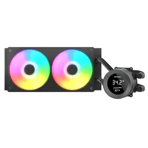 All-in-one CPU liquid cooler Cougar Poseidon Vistek 240, ARGB, 240mm radiator, 120mm fans, 700–2500 RPM, black