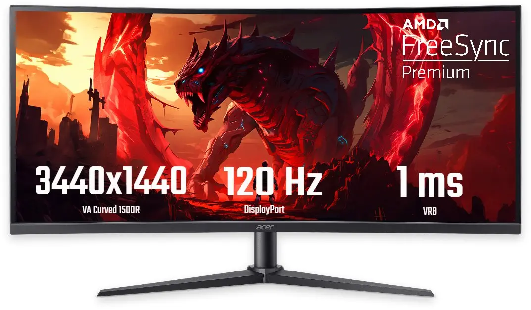 34" Acer monitors XZ340CURJ0bmiiphx — UWQHD