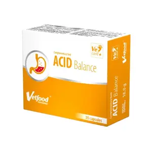 Dietary supplement capsules Vetfood Acid Balance for dog and cat digestive system, 30 capsules, 60 g