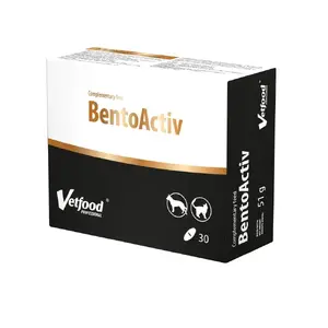 Capsules Vetfood BentoActiv for diarrhea and indigestion for dogs and cats, 30 capsules, 50 g