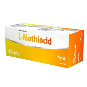 Urinary support supplement tablets for dogs and cats Vetfood L‑Methiocid, 120 capsules, 90 g, sugar‑free, gluten‑free