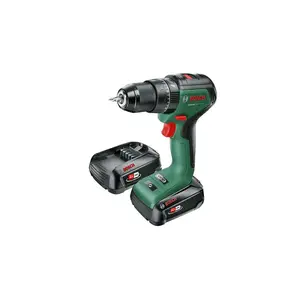 Cordless drill Bosch 0 603 9D7 106 — pistol grip, brushless, 13 mm chuck, 1900 RPM, 2 Ah battery, 1.3 kg, black/green