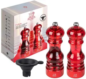 Pepper and Salt Mill Duo PEUGEOT Podium 18 cm, acrylic, red