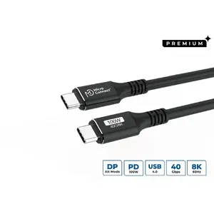 USB-C to USB-C cable MicroConnect USB4 Gen 3x2 0.15 m, black