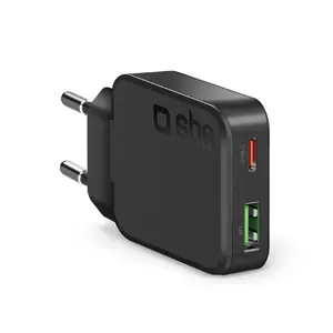 Зарядное устройство для мобильных устройств SBS TETRGANUSBTC45SLIM 45W USB-C + USB-A для помещений черное