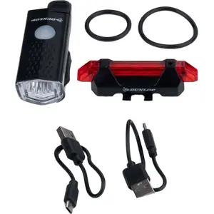 Комплект переднего и заднего LED фонарей для велосипеда DUNLOP USB-перезаряжаемый — модель 473758
