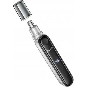 Nose trimmer HOCO HP33 with digital display, gray — portable personal grooming tool