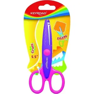 Decorative zigzag craft scissors Keyroad 13 cm blade — small scissors for paper and light materials