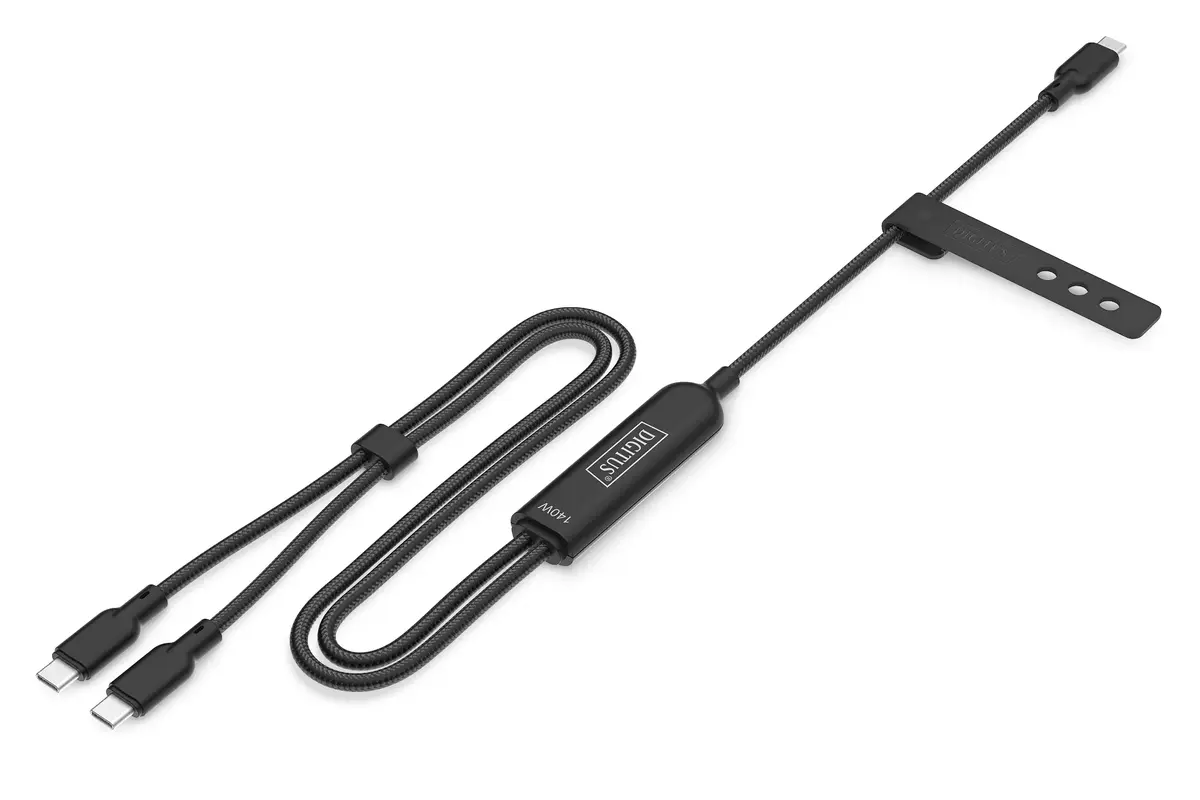 DIGITUS USB-C 2в1 кабель 140W 1.8 м Photo 2