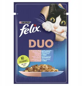 Mitrs kaķu barība Felix Fantastic Duo lasis un sardīne 85 g