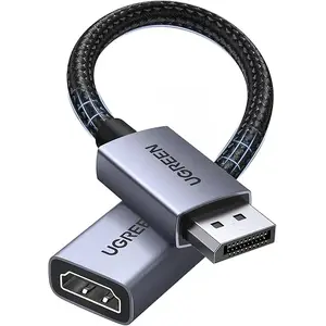 Adapteris DisplayPort (vīrietis) — HDMI (sieviete) UGREEN DP133, 4K@30Hz, 0,2 m