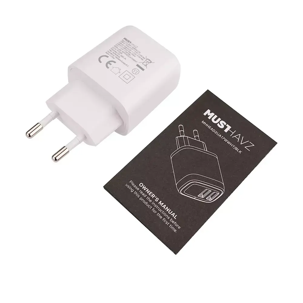 Musthavz зарядное MHHEAD2UA17WWHT — 17W 2×USB-A Photo 3