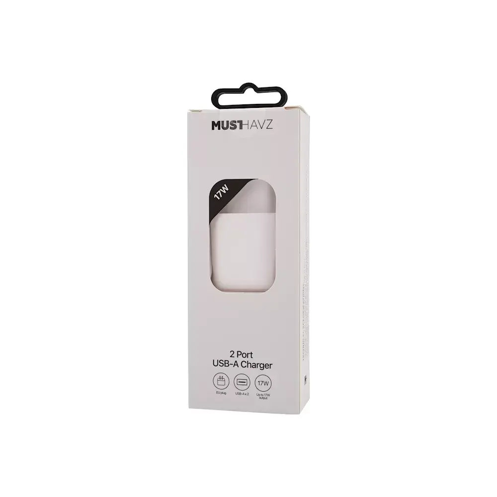 Musthavz зарядное MHHEAD2UA17WWHT — 17W 2×USB-A Photo 4