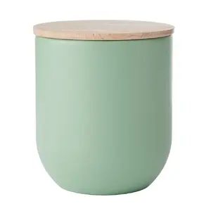 Контейнер для хранения KitchenCraft IDILICA 9×10 см с крышкой, зелёный, нержавеющая сталь/жесть