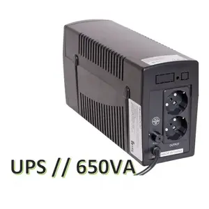 Line-interactive UPS electro base UPS-LI-650 650VA / 390W, LED, 1×7Ah, izmēri 100×280×140 mm