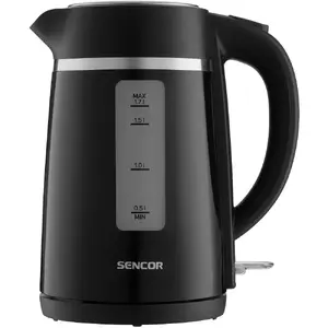 Электрический чайник SENCOR SWK2710BK — 1,7 л, 2200 Вт, нержавеющая нагревательная база, съемный фильтр от накипи, 360° STRIX
