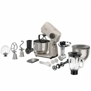 Food processor SENCOR STM7651WS — 1500 W, 5.5 L + 4 L stainless bowls, metal body, removable smart scale