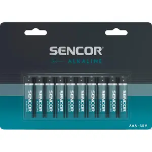 Battery pack SENCOR AAA alkaline batteries, 10 pcs — LR03, single-use, non-rechargeable