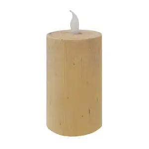 LED decorative candle BESK 6x10 cm with wood-effect