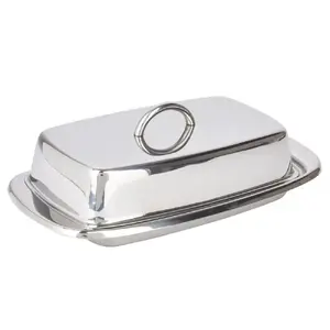 Sviesta trauks ar vāku KitchenCraft GB40KCBUT no nerūsējošā tērauda — pārklāts sviesta trauks pasniegšanai un glabāšanai