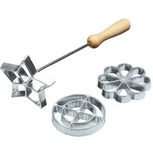 Cookie press (rosette) KitchenCraft FORMA rosette for baking, 3 heads, with handle, metal