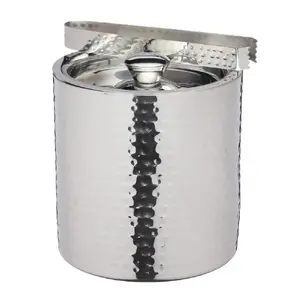 Bar Craft ice bucket Hammered, stainless steel, Bar Craft GB40BCICEBUCHAM