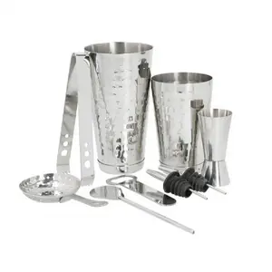 Cocktail Bar Set Bar Craft 8 pcs, polished stainless/metal, complete kit for serving cocktails