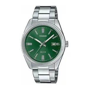 Vīriešu pulkstenis CASIO MTP-1302PD-3AVEF — analogs, tērauda korpuss, ādas siksniņa
