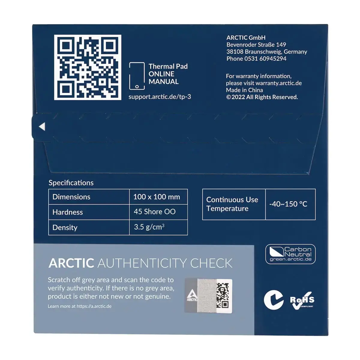 ARCTIC TP-3 теплопрокладка 100×100 мм 1,5 мм Photo 5