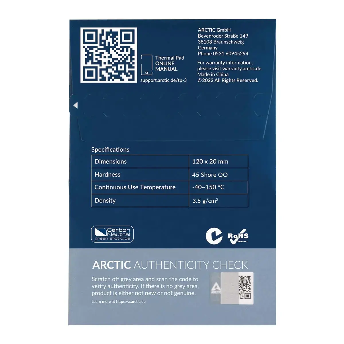 ARCTIC TP-3 Premium Performance термопрокладка 120×20 мм Photo 6