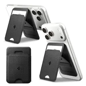 Карточный держатель Spigen AFA10405, чёрный, одноштуковый карман для телефона